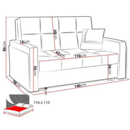 Viva Mel Ii Compact 2 Seater Sofa Bed With Storage And Removable Cushions 196Cm X 110Cm Graphite And Grey - thumbnail 6