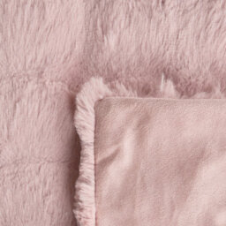Beliani Blanket Salka Faux Fur 200 X 220 Cm Pastel Pink - thumbnail 5