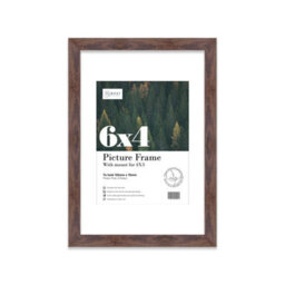 "6X4"" Walnut Frame With Mount For 4X3"" Pictures 20mm Thin Edge Portrait And Landscape Display With Wall Hooks And Kickstand" - thumbnail 1