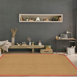 Brown, Orange Herringbone Weave Large Rug, (L)200Cm X (W)135Cm - thumbnail 2
