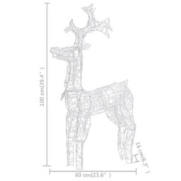 Berkfield Reindeer Christmas Decoration 90 Leds 60X16X100 Cm Acrylic - thumbnail 9