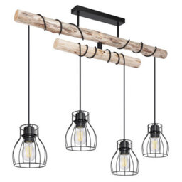 Luminosa Lighting Luminosa Mina Bar Pendant Ceiling Light Matt Black 4X E27 - thumbnail 2