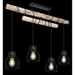 Luminosa Lighting Luminosa Mina Bar Pendant Ceiling Light Matt Black 4X E27 - thumbnail 5