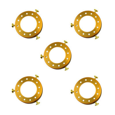 5 Pcs Lamp Shade Holders, 50mm Fitter Adapter Rings Yellow Brass For Retro Ceiling Pendant Lights - image 1