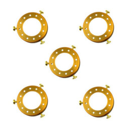 5 Pcs Lamp Shade Holders, 50mm Fitter Adapter Rings Yellow Brass For Retro Ceiling Pendant Lights