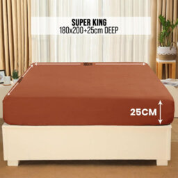 Aspire Homeware Rust Fitted Sheet-(25Cm) Deep Hotel Quality -Breathable Fitted Bed Sheets Super King (L)200Cm X (W)180Cm - thumbnail 7