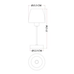 GoodHome Kluan Conical Brushed Satin White Nickel Effect Table Light - thumbnail 7