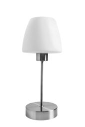 GoodHome Kluan Conical Brushed Satin White Nickel Effect Table Light - thumbnail 3