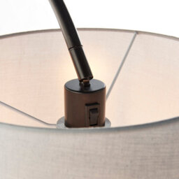 Anson Lighting Orlando Floor Light Finished In Matt Black And Light Grey Fabric - thumbnail 4