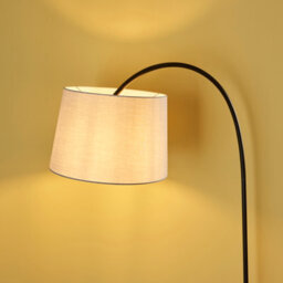 Anson Lighting Orlando Floor Light Finished In Matt Black And Light Grey Fabric - thumbnail 3