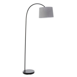 Anson Lighting Orlando Floor Light Finished In Matt Black And Light Grey Fabric - thumbnail 2