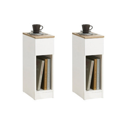 Sobuy Fbt111-Nwx2,set Of 2 Bedside Tables With 1 Drawer 20X35X60Cm Modern ,wood Effect,w20Xd35Xh60 - image 1