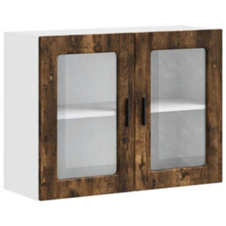 Berkfield Durable Kitchen Wall Cabinet With Glass Door Porto Smoked Oak