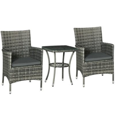 Chilli Seating Crescent Outdoor Bistro Set Grey - image 1
