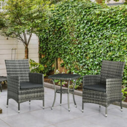 Chilli Seating Crescent Outdoor Bistro Set Grey - thumbnail 2