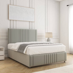 Bsspoke Hazel Divan Bed Set Silver Plush Velvet With 24Inch Headboard & Footboard & No Mattress No Drawers In All Sizes - thumbnail 3