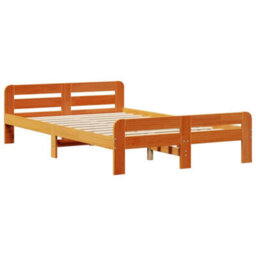 Berkfield Bookcase Bed Without Mattress Wax Brown 135X190 Cm Double Solid Wood Pine - thumbnail 8