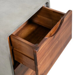 Berkfield Industrial Nightstand Concrete Solid Acacia Wood 40X30X50 Cm - thumbnail 5