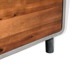 Berkfield Industrial Nightstand Concrete Solid Acacia Wood 40X30X50 Cm - thumbnail 4