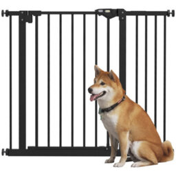 Pawhut Adjustable Safety Gate W/ 1 Extensions And Four Adjustable Screws, Black - thumbnail 2