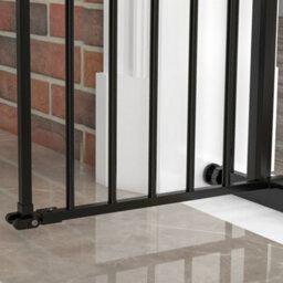 Pawhut Adjustable Safety Gate W/ 1 Extensions And Four Adjustable Screws, Black - thumbnail 8