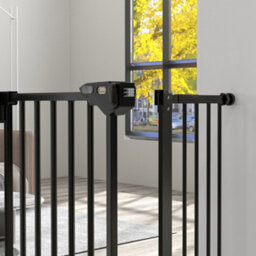 Pawhut Adjustable Safety Gate W/ 1 Extensions And Four Adjustable Screws, Black - thumbnail 9