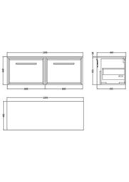 Hudson Reed Lille Wall Hung Single Drawer Contemporary Vanity Unit With Worktop In Bleached Oak, 605 X 460mm - thumbnail 3