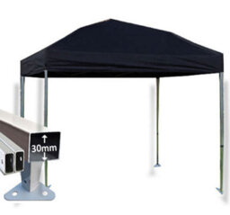 Crocodile Trading 3M X 3M Trader-Max 30 Commercial Instant Shelter Pop Up Gazebos Frame & Canopy - Black - thumbnail 1
