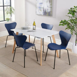 Home Source Fleur Dining Table And 4 Blue Penny Chairs - thumbnail 2