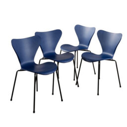Home Source Fleur Dining Table And 4 Blue Penny Chairs - thumbnail 8