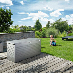 Biohort High Quality 6Ft X 2.5Ft Leisuretime Box 180 Garden Metal Storage - Metallic Silver - thumbnail 3