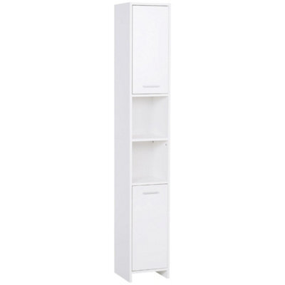 Wyld Haus Ridila Tall White Storage Cabinet With Adjustable Shelves For Bathroom Or Hallway - 30 X 30 X 190 Cm - image 1