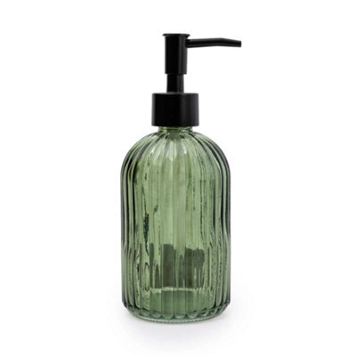 Candlelight Olive & Black Glass Soap Dispenser - image 1