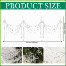 Amorly Crystal Tassel Garland, Clear Acrylic Christmas Tree Ornament, Winter Wonderland Decor For Table, Wall, Stair Railings - thumbnail 4