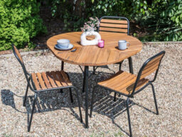 Beliani Garden Dining Table Varenna 106 Cm 103 Cm Acacia Wood Brown - thumbnail 2