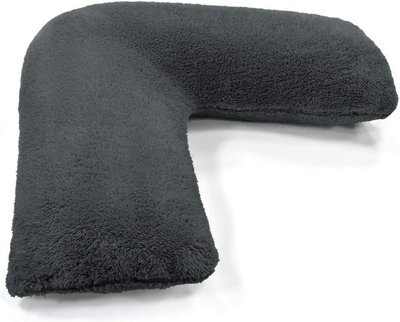Homes & Linen Teddy Bear Fleece Plush Warm Fuzzy Cuddly V-Shaped Pillow & Cover