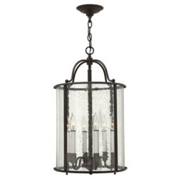 Elegant 6 Bulb Olde Bronze Ceiling Pendant Light With Led E14 Bulbs