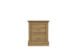 LPD Devon Oak 2 Drawer Bedside Cabinet Traditional Wooden Storage Unit H55 W46 D40Cm - thumbnail 1