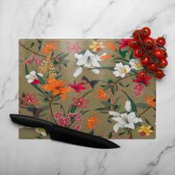 Benjamin Tate Design Selection Of Flowers Glass Chopping Boarddesigner Style - thumbnail 3