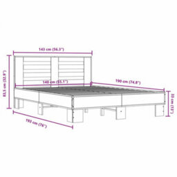 Berkfield Bed Frame Without Mattress Brown Oak 140X190 Cm - thumbnail 9