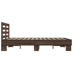 Berkfield Bed Frame Without Mattress Brown Oak 140X190 Cm - thumbnail 5