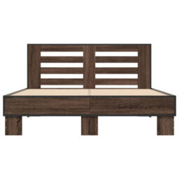 Berkfield Bed Frame Without Mattress Brown Oak 140X190 Cm - thumbnail 4
