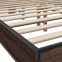 Berkfield Bed Frame Without Mattress Brown Oak 140X190 Cm - thumbnail 7