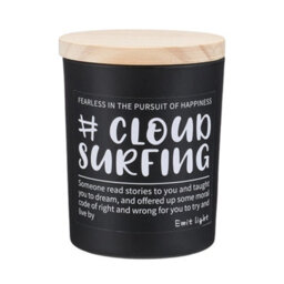 Living And Home Black Glass Cup Soy Wax American Coffee Scented Candle With Wooden Lid, 22-Hour Burn
