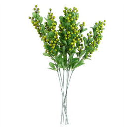 Leaf Pack Of 6 X 70Cm Artificial Green Berry Spray - thumbnail 2