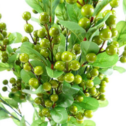 Leaf Pack Of 6 X 70Cm Artificial Green Berry Spray - thumbnail 3
