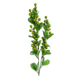 Leaf Pack Of 6 X 70Cm Artificial Green Berry Spray - thumbnail 4