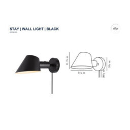 Nordlux Stay Aluminium Wall Light  Black,plug In Or Mains - thumbnail 5