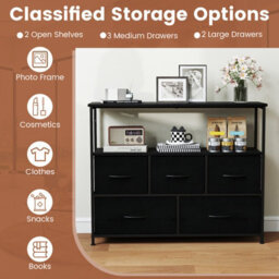 Gainoom Black Dresser For Bedroom Storage Dresser With 5 Drawers - thumbnail 4