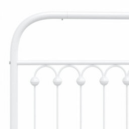 Berkfield Metal Bed Frame Without Mattress With Headboard White 200X200Cm - thumbnail 7